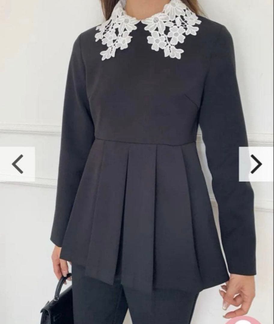 2WAY LACE COLLAR TUCK PEPLUM TOPS - メルカリ