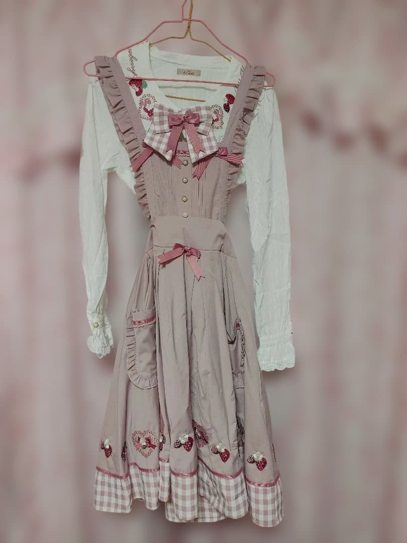 アマベル　苺　ジャンパースカート　ブラウス　ピンク　2点セット ◇Fruits Berry Jamシリーズ◇ | Amavel BLOG