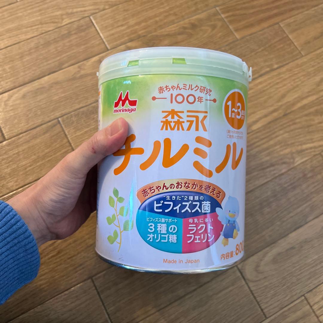 粉ミルク 森永チルミル 缶タイプ 800g 明治ステップ200ml 5缶のセット