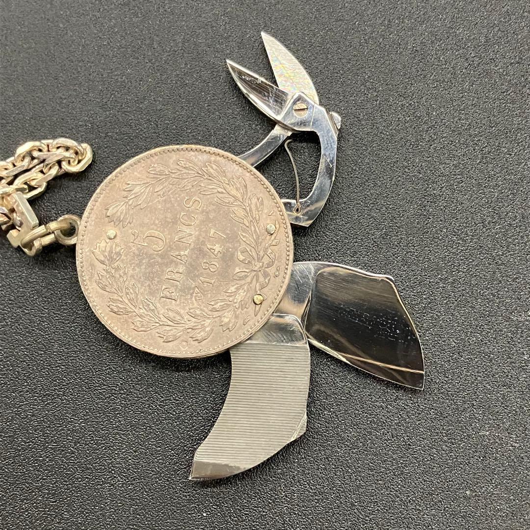 【希少品】Eloi エロア　ナイフ　銀貨　5フラン　箱　タグ付　02