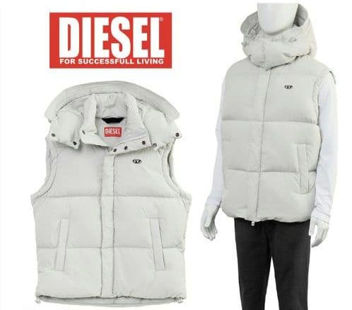 DIESEL 白ダウンベスト 40サイズ ホワイト A10602 - メルカリ