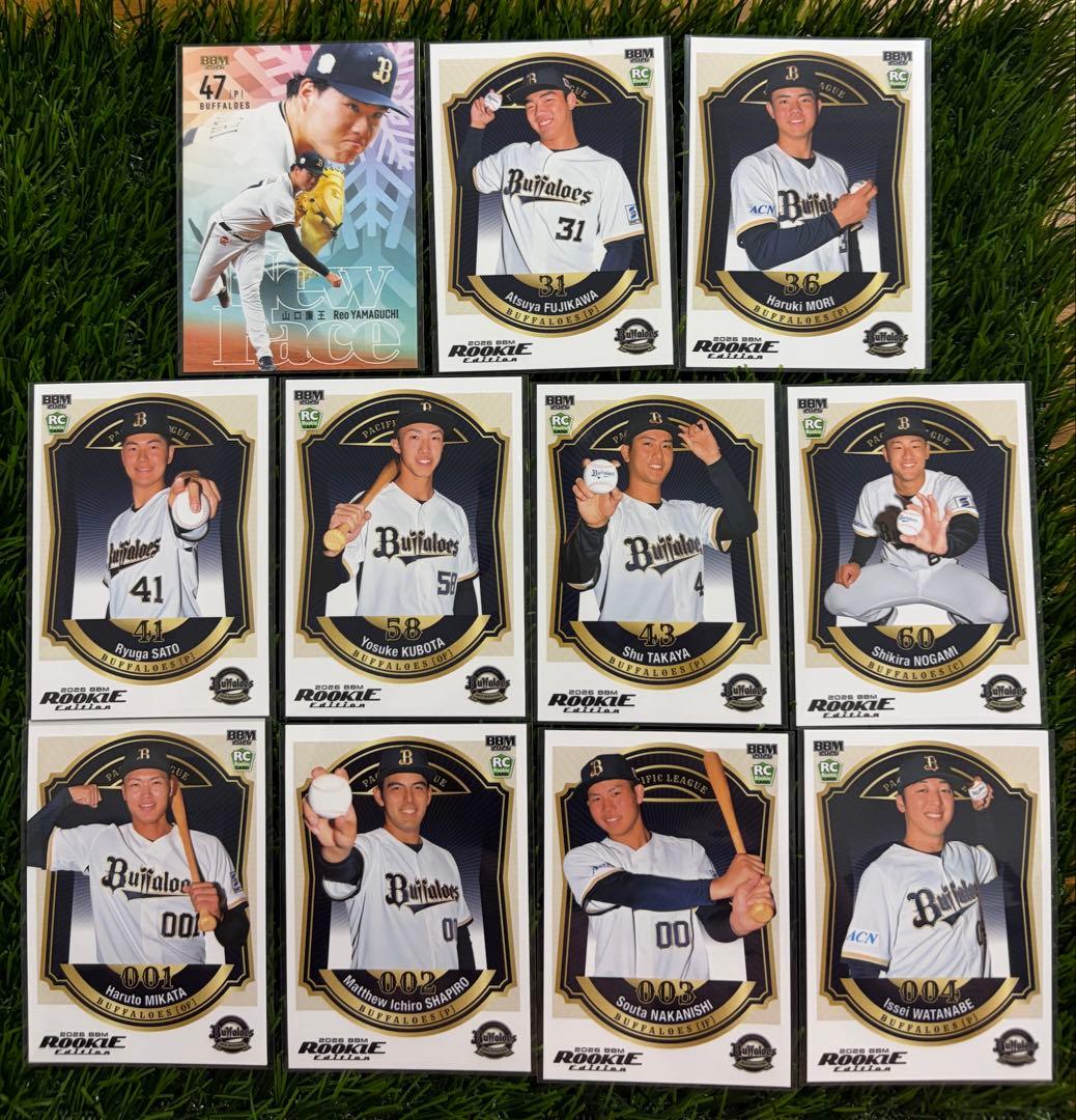 オリックスバファローズ レギュラー11枚 2026 BBM ルーキー