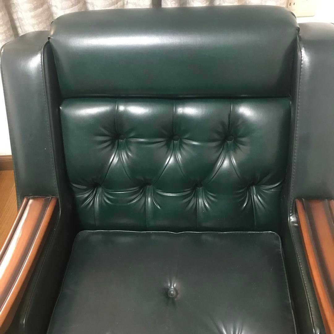 仁様専用☆70年代 昭和レトロ ダークグリーン 1人掛けソファ