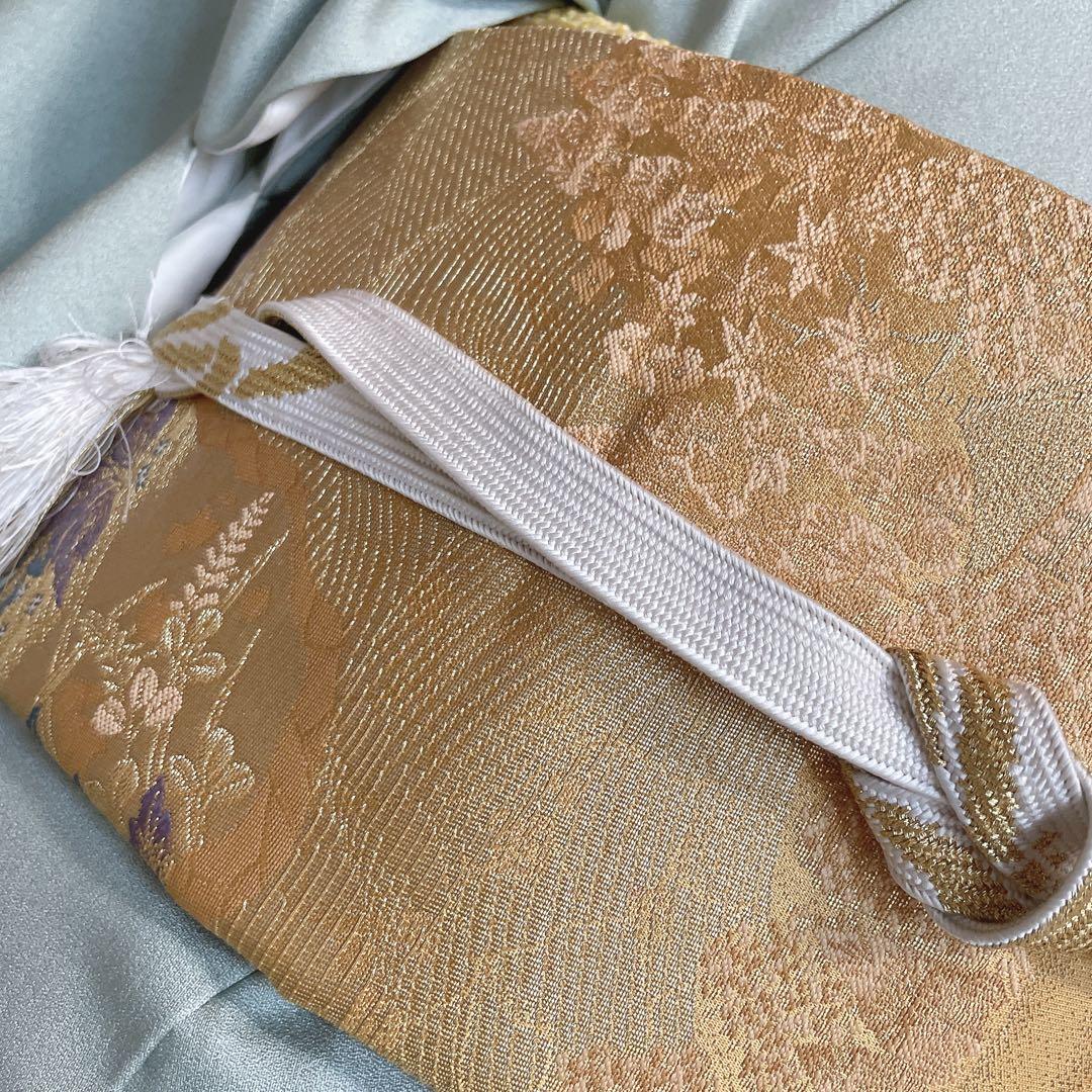 訪問着 フルセット 御所車 橘 金彩加工 落款 着物 風景画 H2