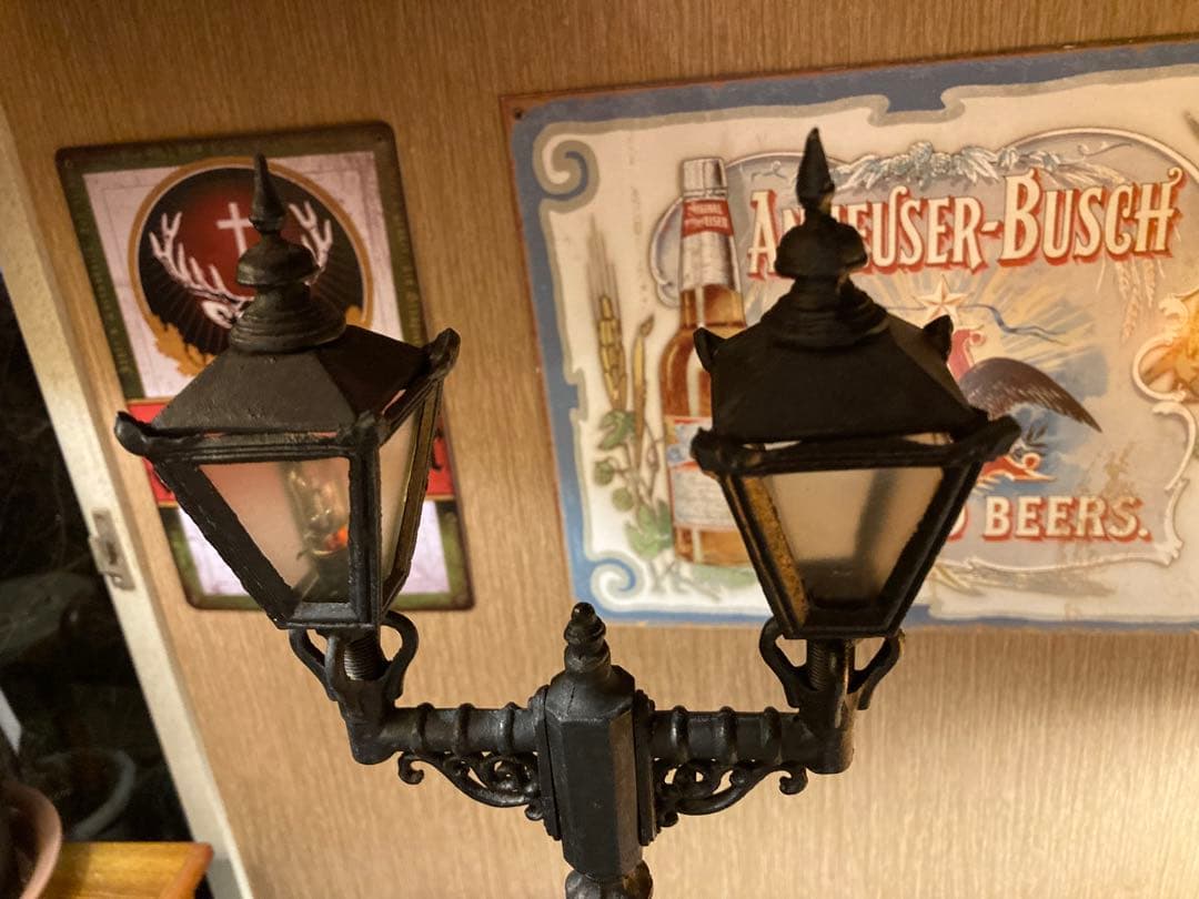 希少 ガス灯 置物 アンティーク ランプ 西洋 街灯 オブジェ 模型 昭和