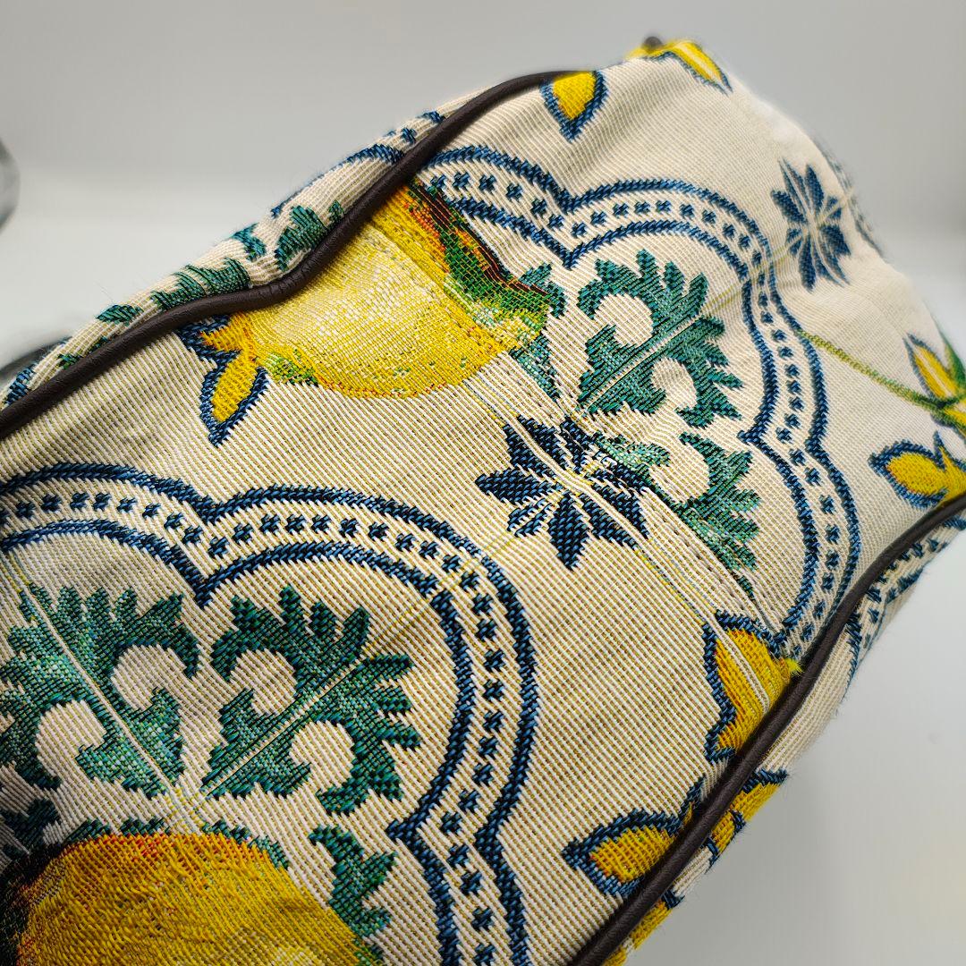 SOAR SOLe ソアソウル がま口バッグ ジャガード織レモン柄 おまけ付き