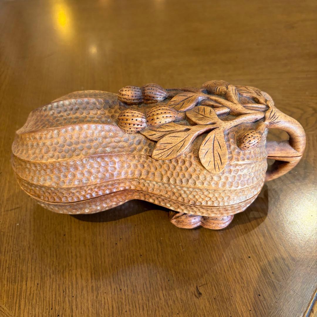 落花生 木彫り 小物入れ 古美術 中国美術 - メルカリ