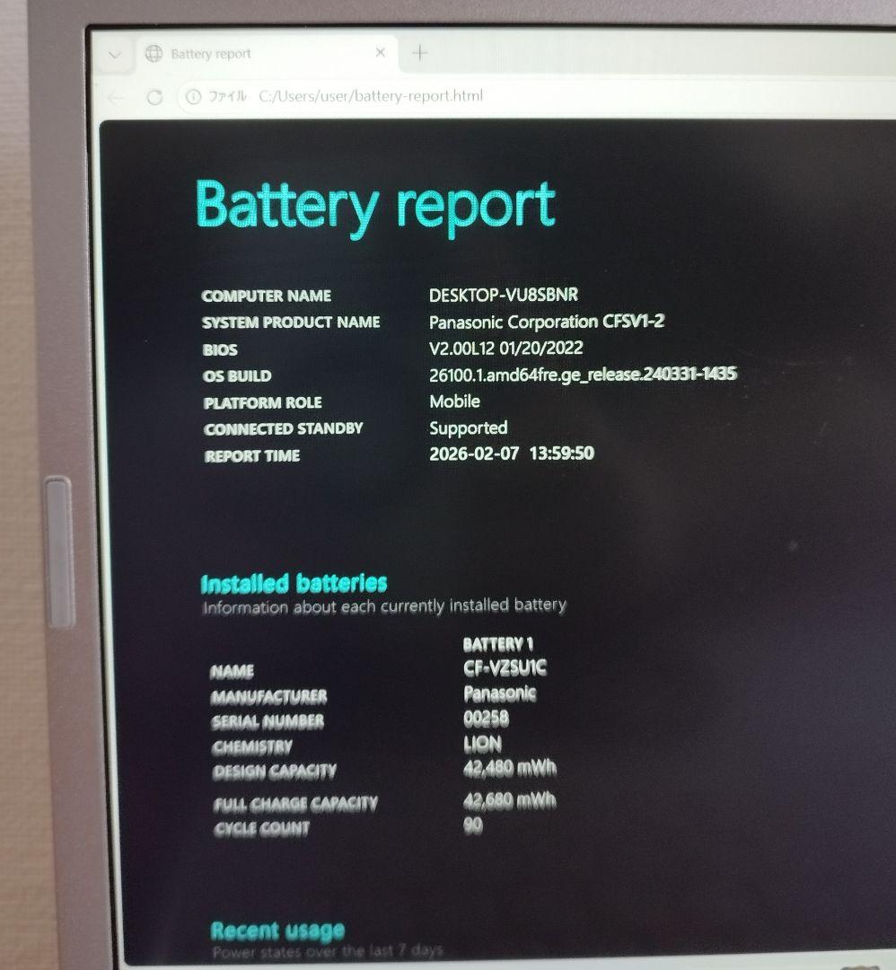 使用5800時間 CF-SV1 第11代i5/16GB/256GB/office