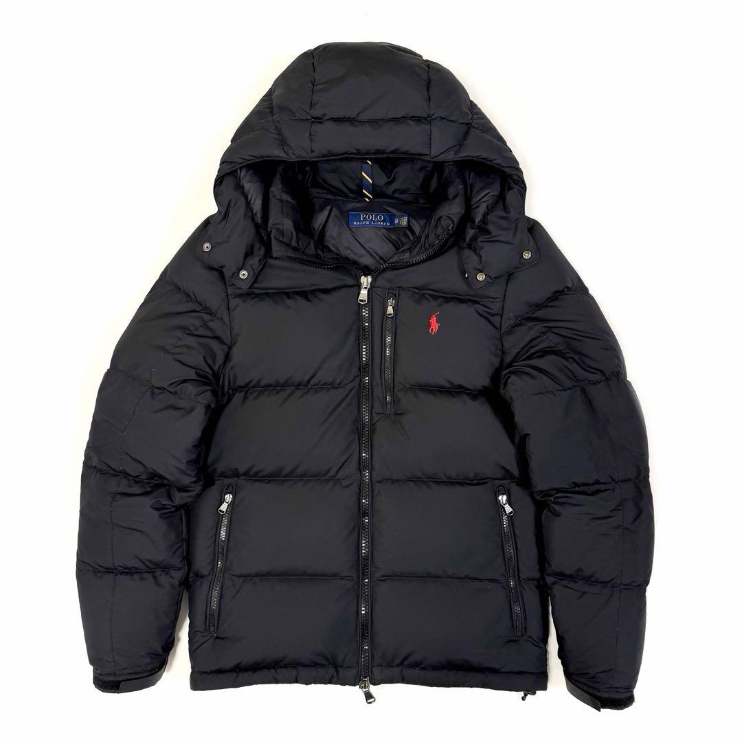 ポロラルフローレン ダウンジャケット ポニー フード 近年 ブラック S