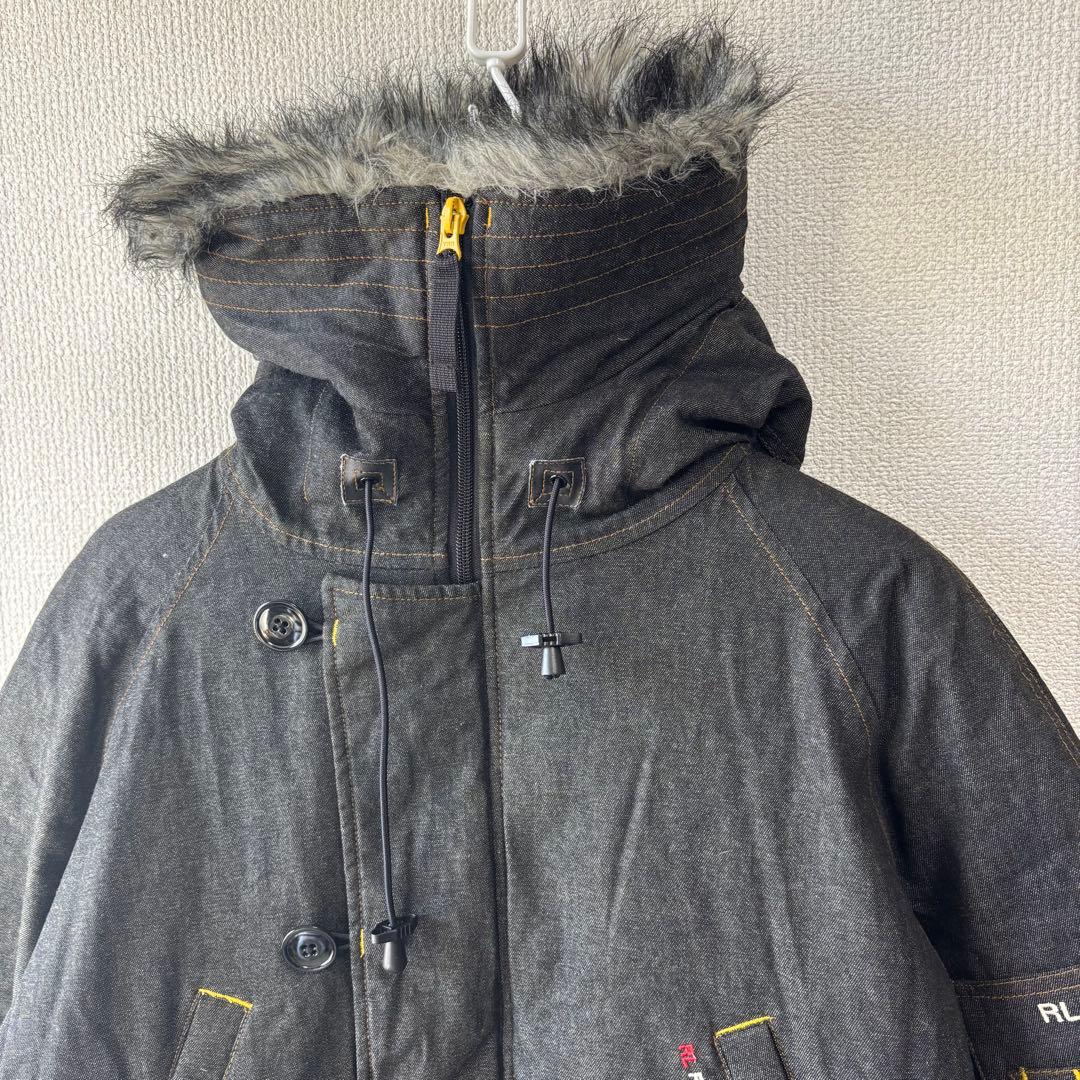 ポロジーンズ ラルフローレン N-3B ブラックデニム ダウンジャケット