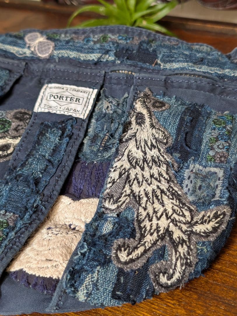 ❇️専用に。《吉田カバンと双頭のWolf＆Flower》藍染　襤褸　ミナ