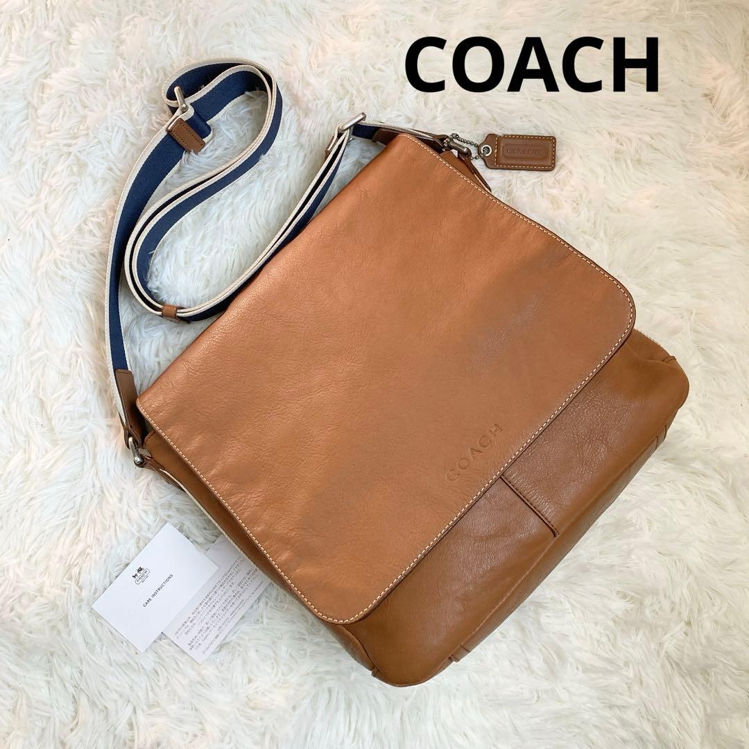 極美品 COACH フライトバッグ メッセンジャーバッグ 茶 ヘリテージ