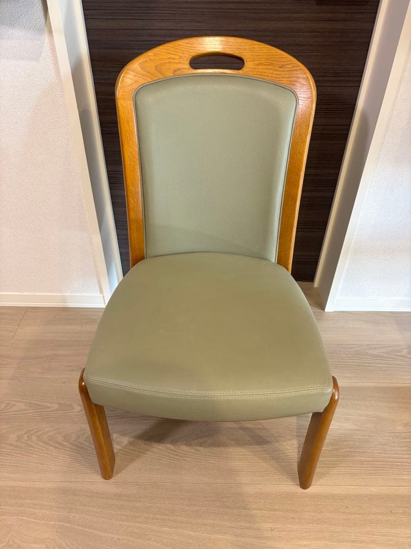 浜本工芸 ダイニングチェア 2800 ダークオーク レザー グレー - メルカリ