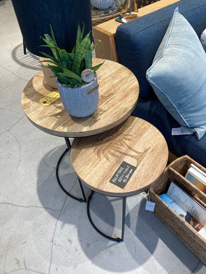 WTW ダブルティー　パームツリーネストテーブル☆ WTW ネストテーブル パームツリー 2点セット 丸テーブル | 【公式