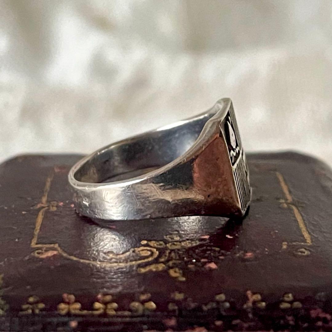 ブギウギ 様専用 純銀製紋章デザインリング フランスアンティーク