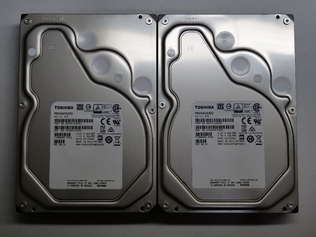 東芝 HDD 3TB 2台セット NAS向け MD04ACA300 初期化済み - メルカリ