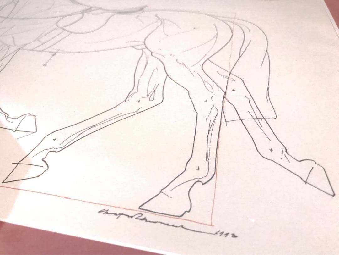 希少レア】 エルメス 馬 絵画 デッサンアート 美術 ヴィンテージ