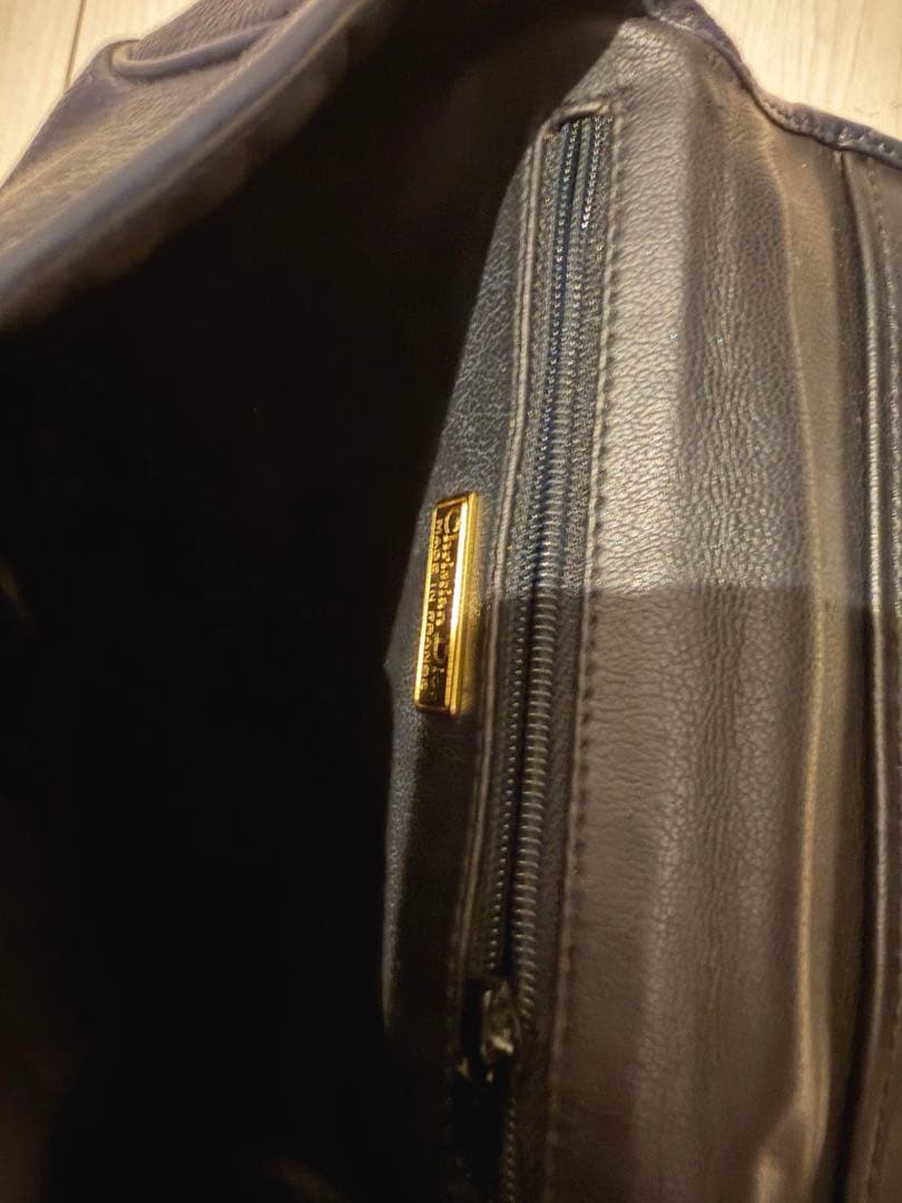 クリスチャンディオール/ヴィンテージ/オーバル金具付き2WAYレザー