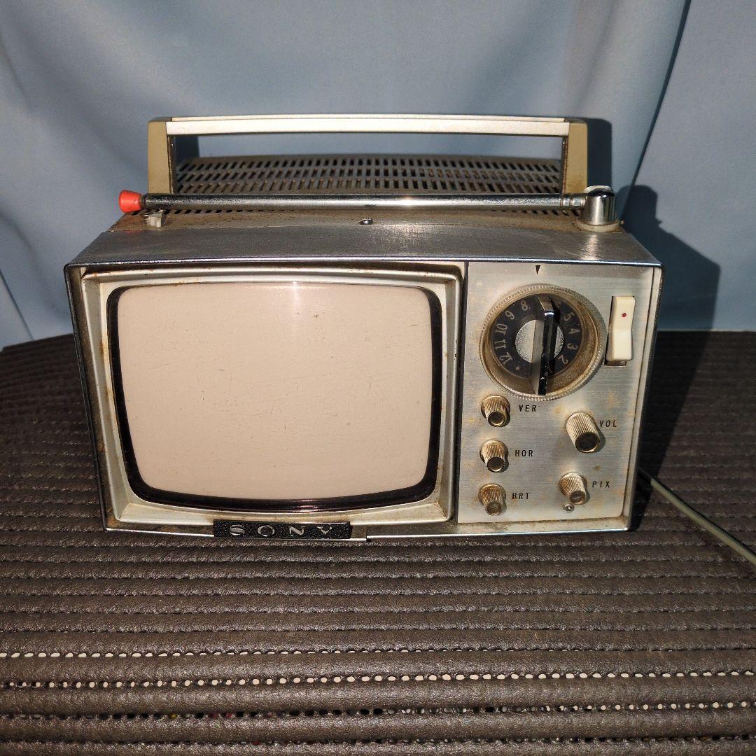ソニー　SONY　ポータブルテレビ　5-202 昭和レトロ 昭和レトロ ポータブルテレビ SONY CORP 5−202型 本体のみ - メルカリ