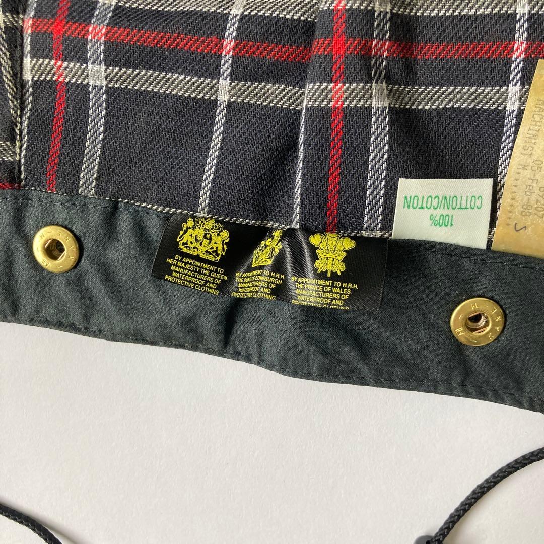 デッドストック 80s バブアー A106 ワックスドコットン フード ネイビー