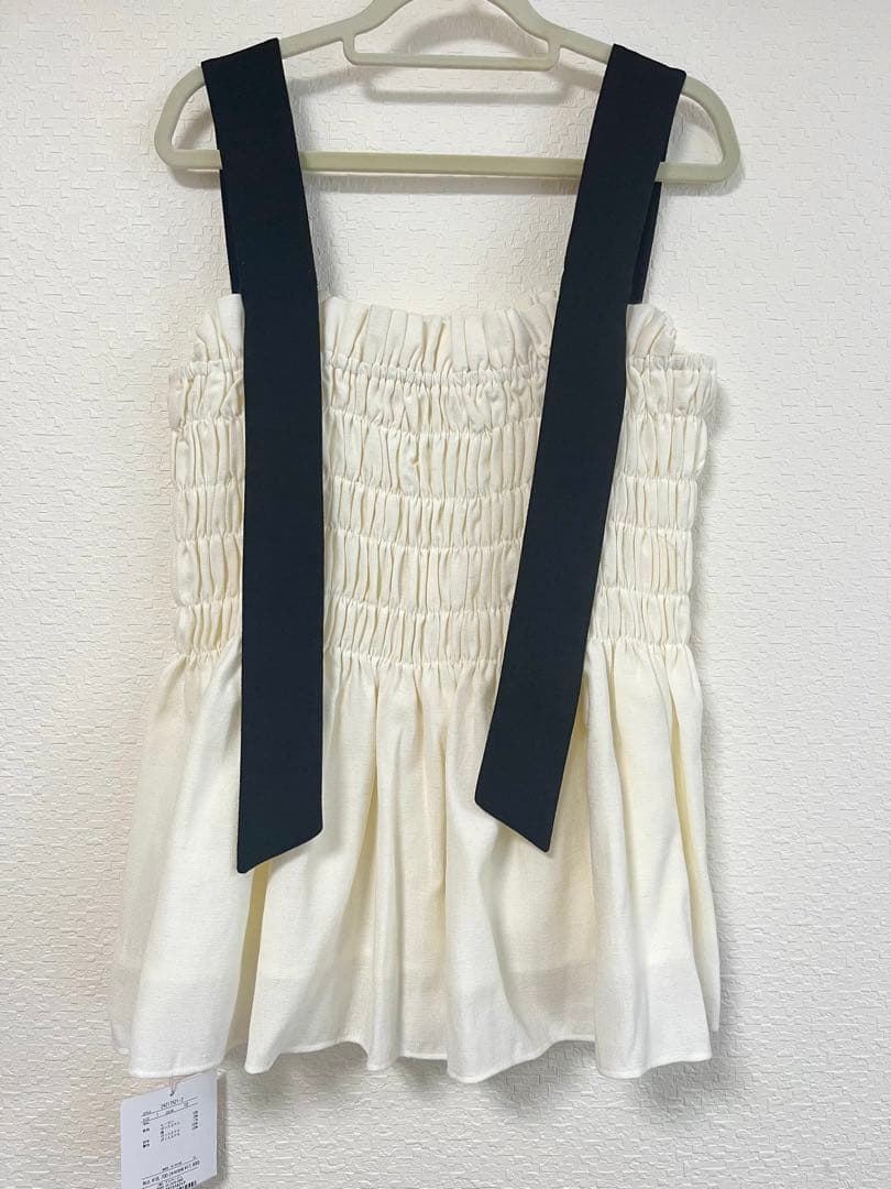 アプワイザーリッシェ シャーリングベアキャミトップス 白 Sサイズ