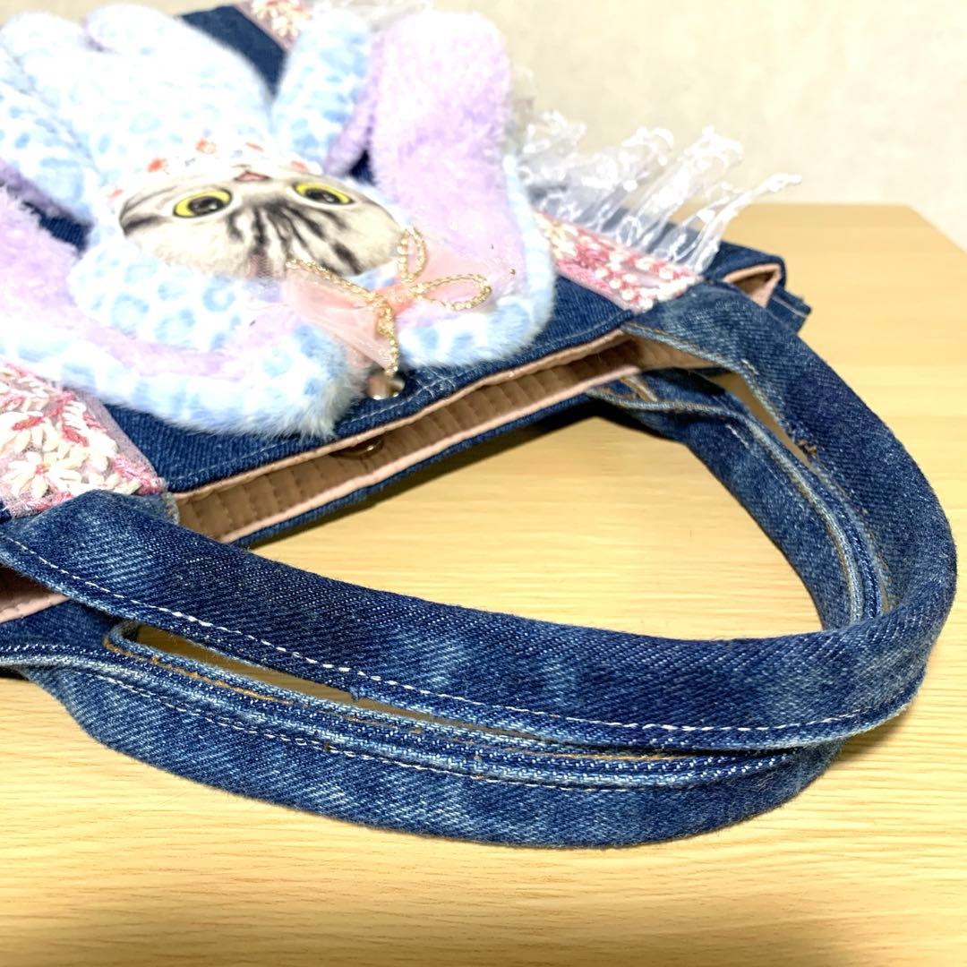 コヤンイサムチョン ハンドメイド デニムリメイク フリルバッグ トート