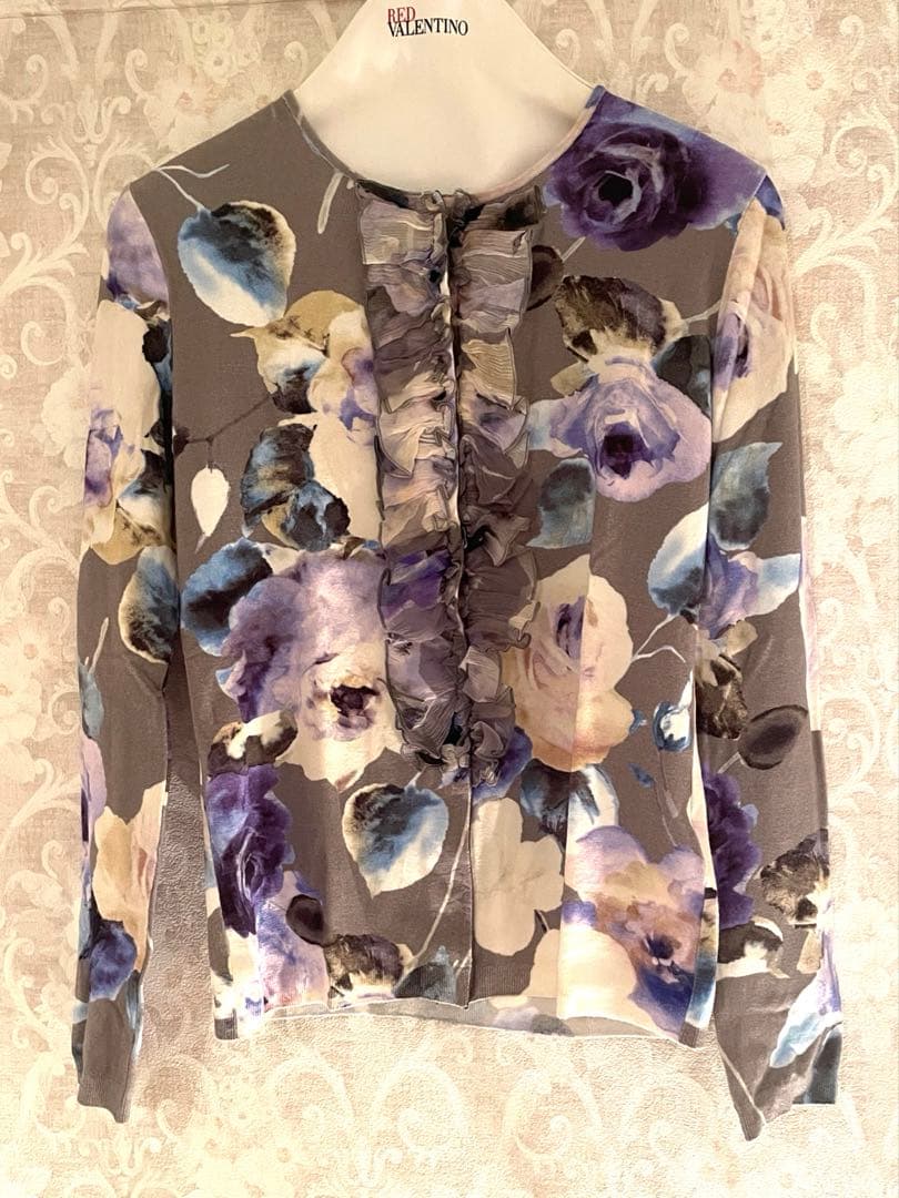 blugirl ブルガール バラ柄カーディガン ブルマリン - メルカリ