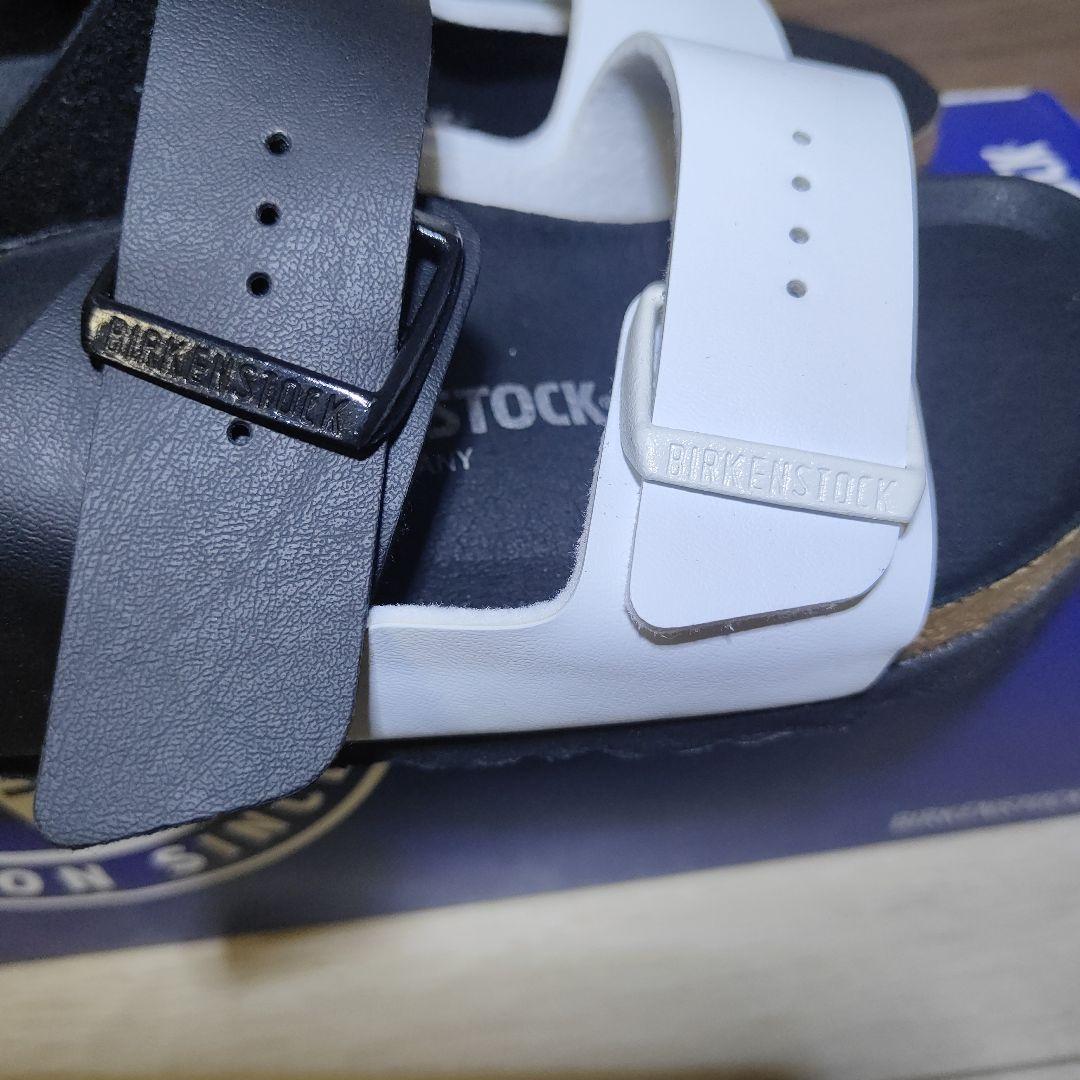 新品未使用37(23.5〜24.0cm)ビルケン アリゾナスプリット黒×白