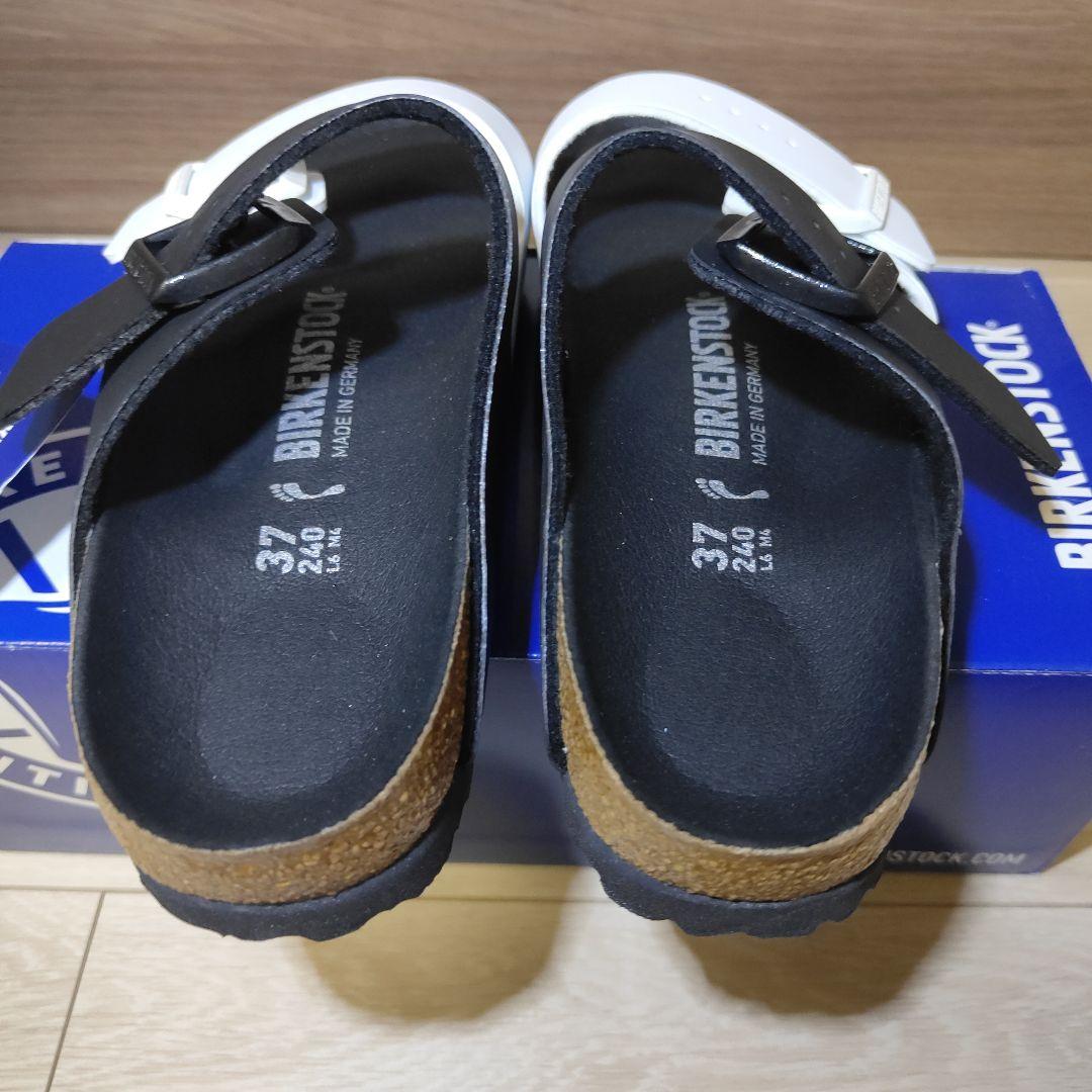 新品未使用37(23.5〜24.0cm)ビルケン アリゾナスプリット黒×白