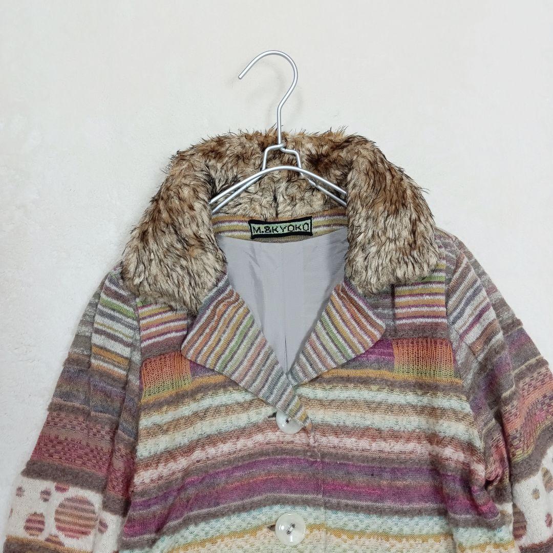 エムアンドキョウコ M.&KYOKO ロングフレアニットコート 佐藤繊維 2