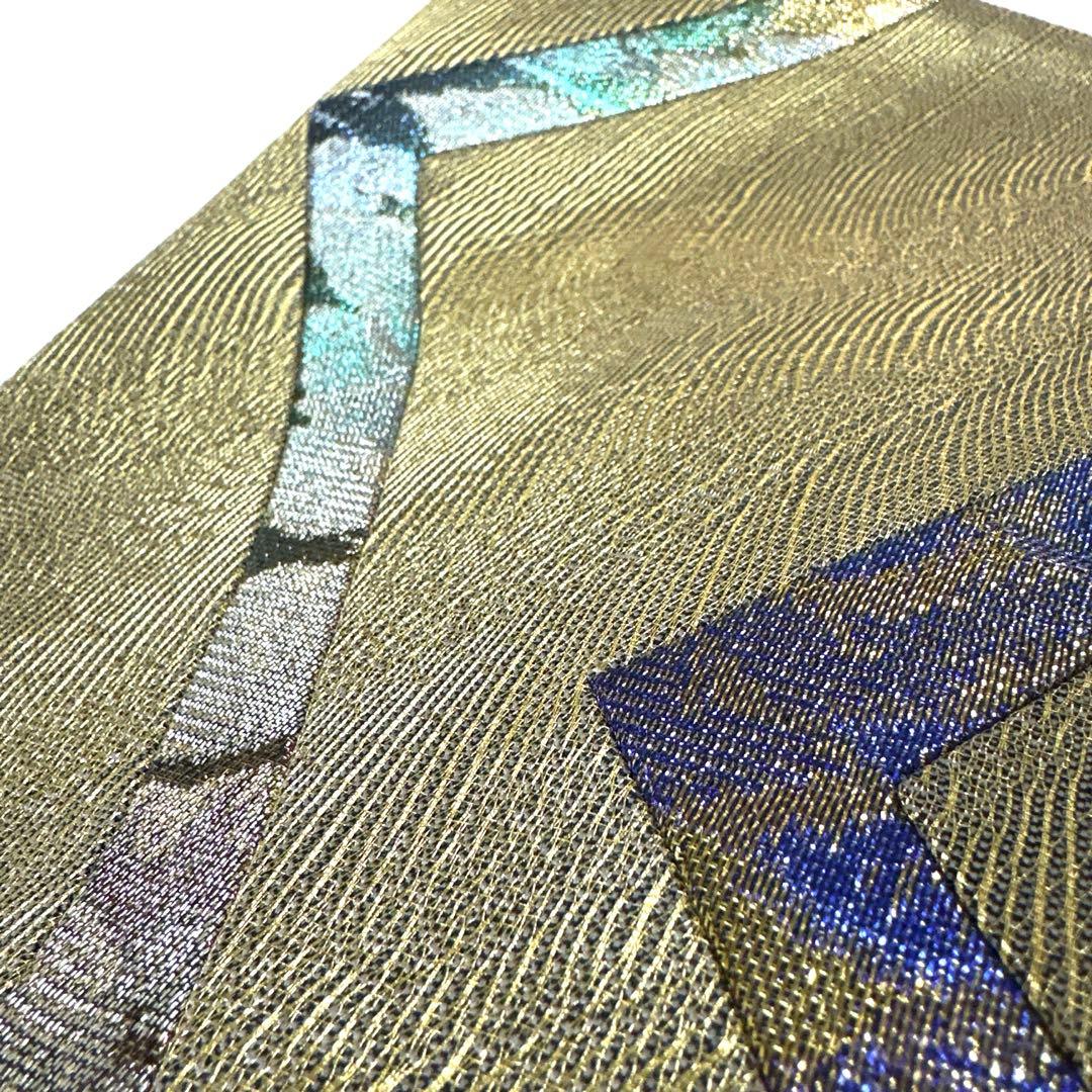 帯6325 ○高級 正絹 佐波理綴 織の宝石 ダイヤモンドカット 袋帯 きり