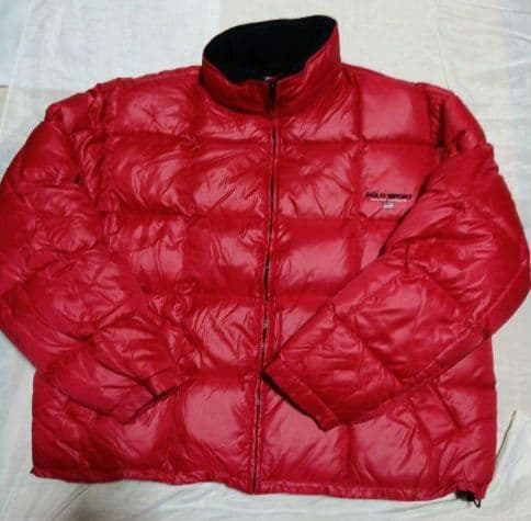POLO SPORT　ダウンジャケット レディース] 1990's POLO SPORT ダウンジャケット ブラックxレッド