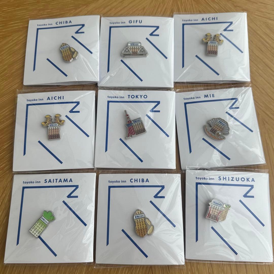 ☆東横イン限定ピンバッジ 埼玉・千葉・東京・愛知・三重・岐阜・静岡9