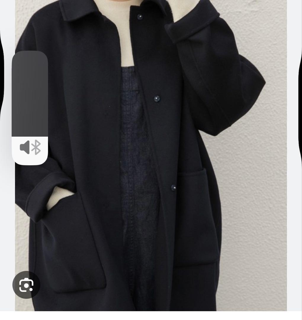 かぐれ ウールステンカラーショートコート アーバンリサーチ ネイビー