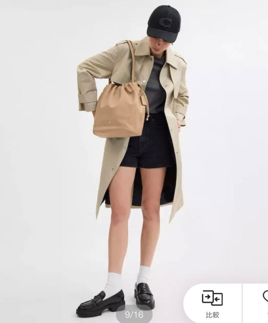 ひ*ん様 COACH フェイ ドローストリング トートバッグ カラー:タン