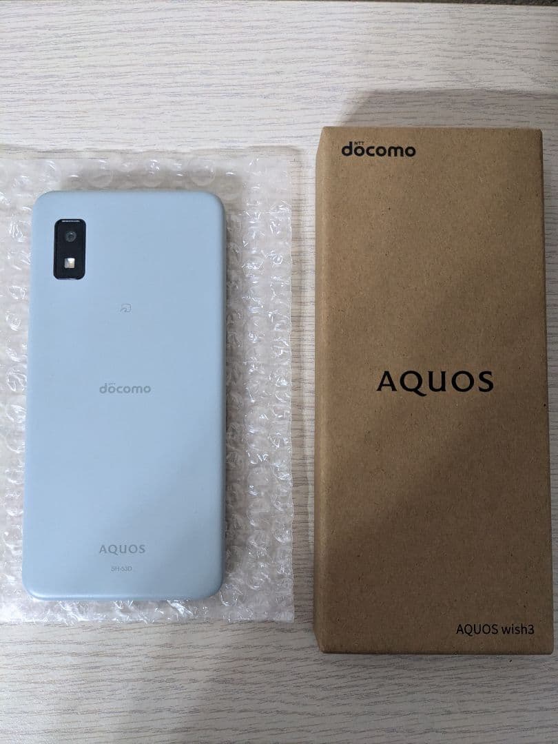 AQUOS wish3 ライトブルー 本体 箱付き SIMフリー docomo - メルカリ