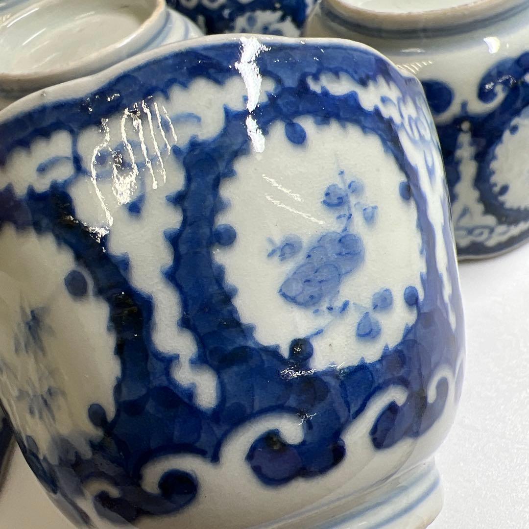 専用古伊万里 染付大猪口17客 木箱口径約8.5㎝ 東Y7-0620⭐︎2Fトヒコ