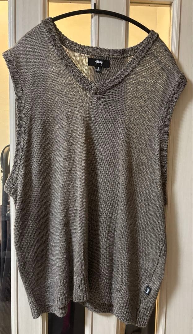 24SS即完モーガン蔵人着LOOSE KNIT LINEN VEST STONE - メルカリ