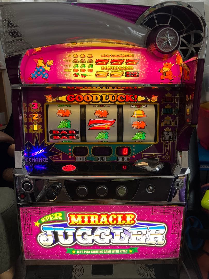 送料無料 IPSカウンター付 パチスロ実機 スーパーミラクルジャグラー
