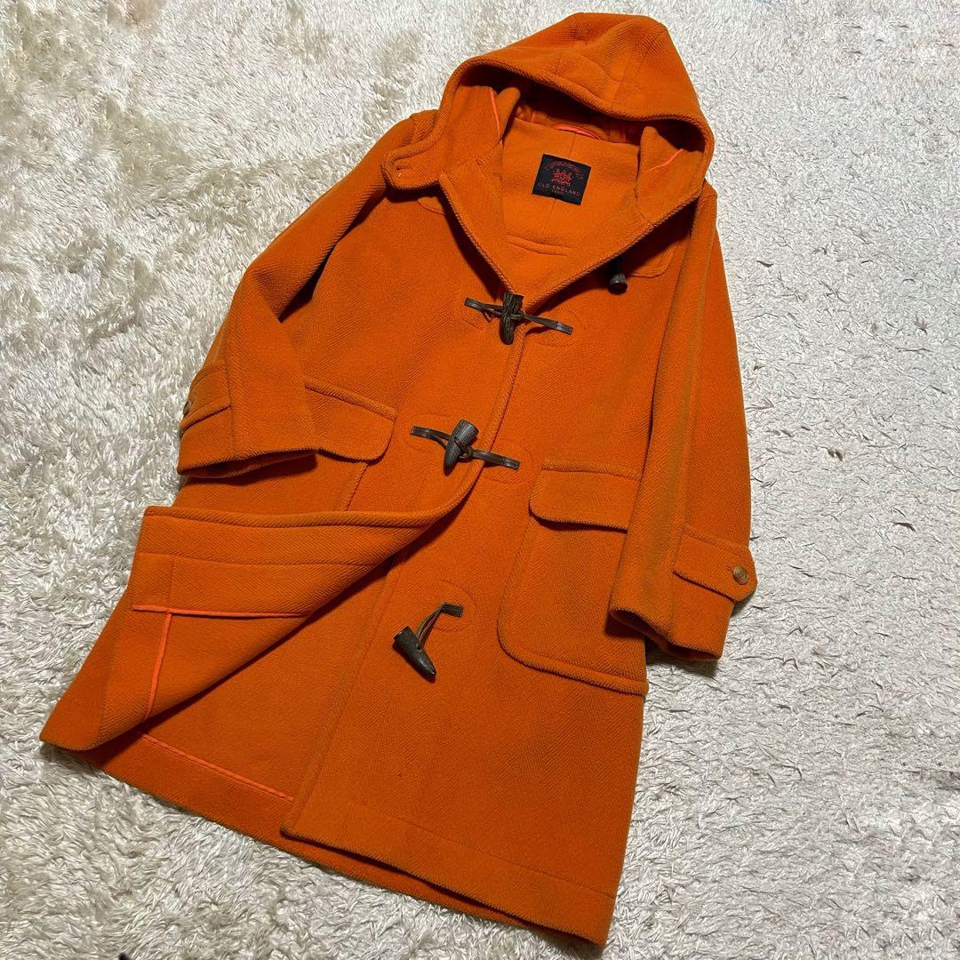 オールドイングランド ダッフルコート ヘリンボーン オレンジ L相当