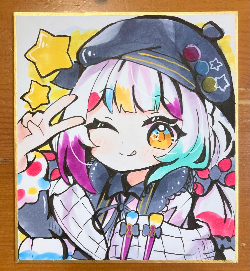 魔法少女ノ魔女裁判 城ヶ崎ノア 手描きイラスト まのさば 色紙 - メルカリ