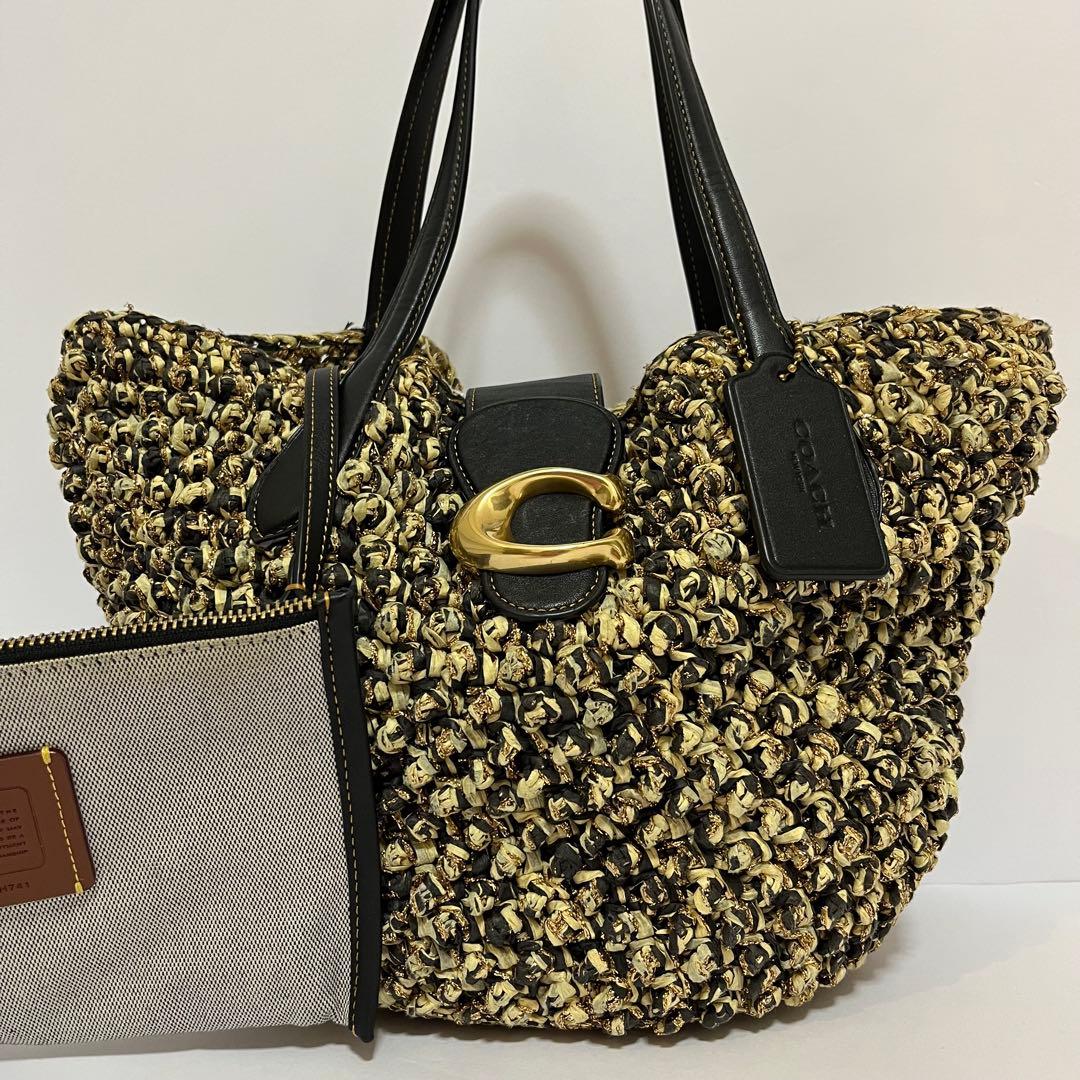 美品【23SS】完売品 COACH コーチ かごバッグ ストロースモールトート 楽天市場】COACH コーチ かごバッグ SM STRAW TOTE CQ785 レディース
