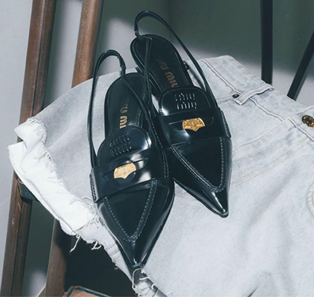 miu miu ミュウミュウ スリングバック パンプス ミュール - メルカリ