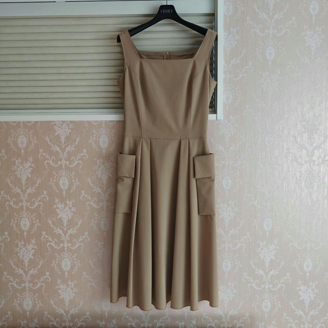 FOXEY フォクシーニューヨークホリードレス ワンピース ベージュ38【美