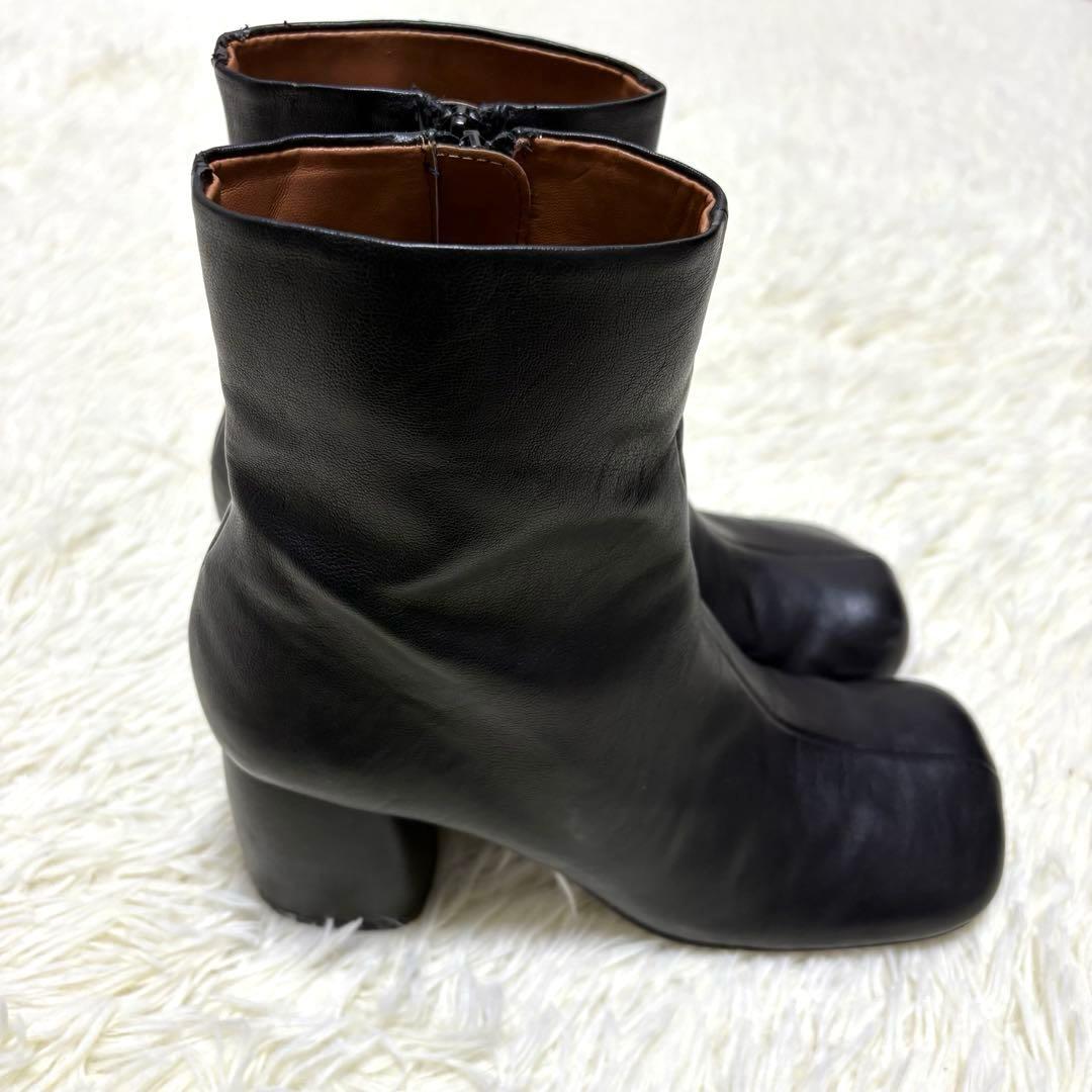todayful Square Short Boots 37 ブーツ 黒 レザー - メルカリ