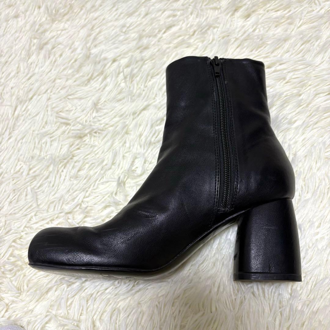 todayful Square Short Boots 37 ブーツ 黒 レザー - メルカリ