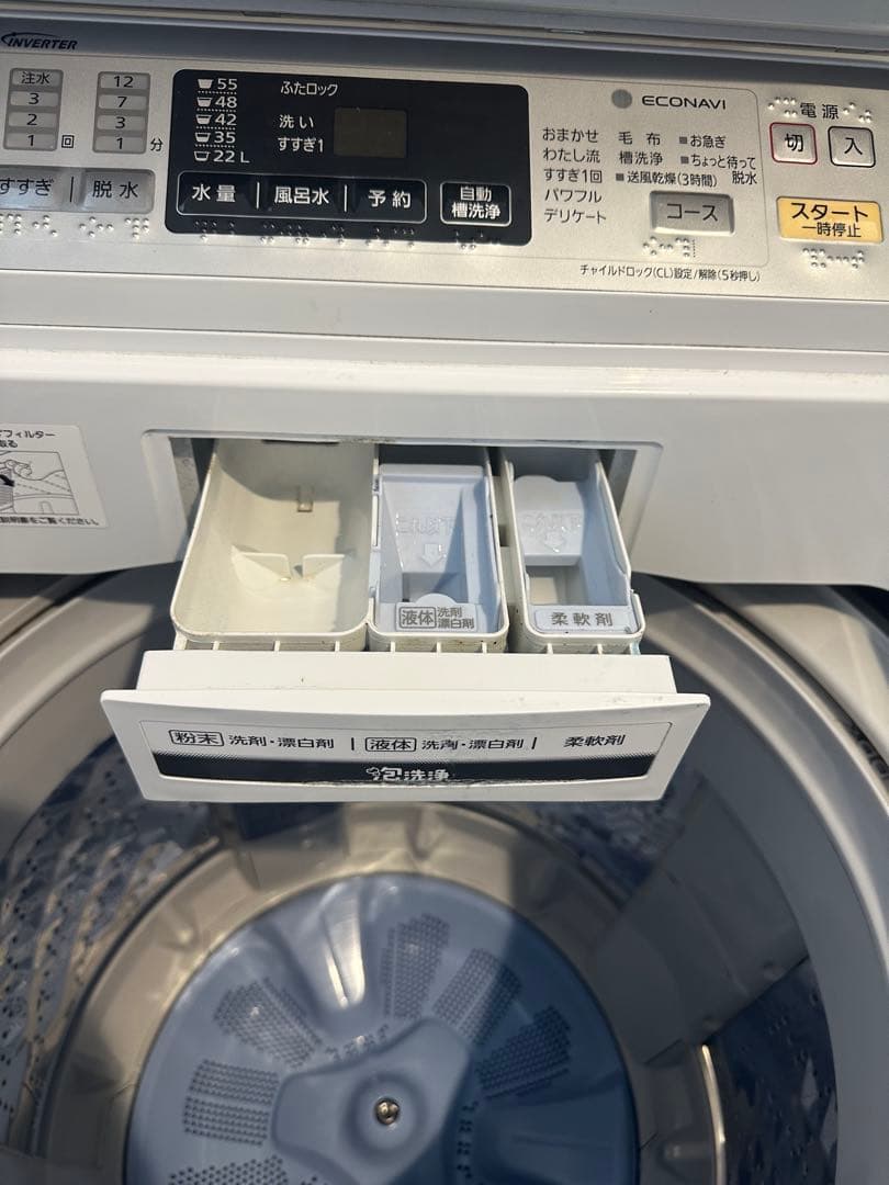 Panasonic 縦型洗濯機 NA-F8AE2 ホワイト 送料込 - メルカリ