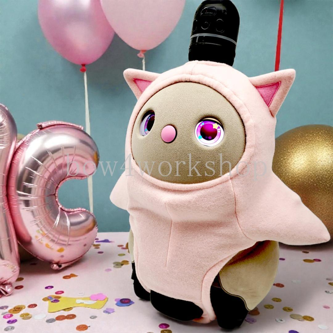 ラボット LOVOT ラボットの服ハンドメイド 猫ちゃんボディースーツ(ピンク） ラボット LOVOT ラボットの服 猫ちゃんボディースーツピンク - bow4