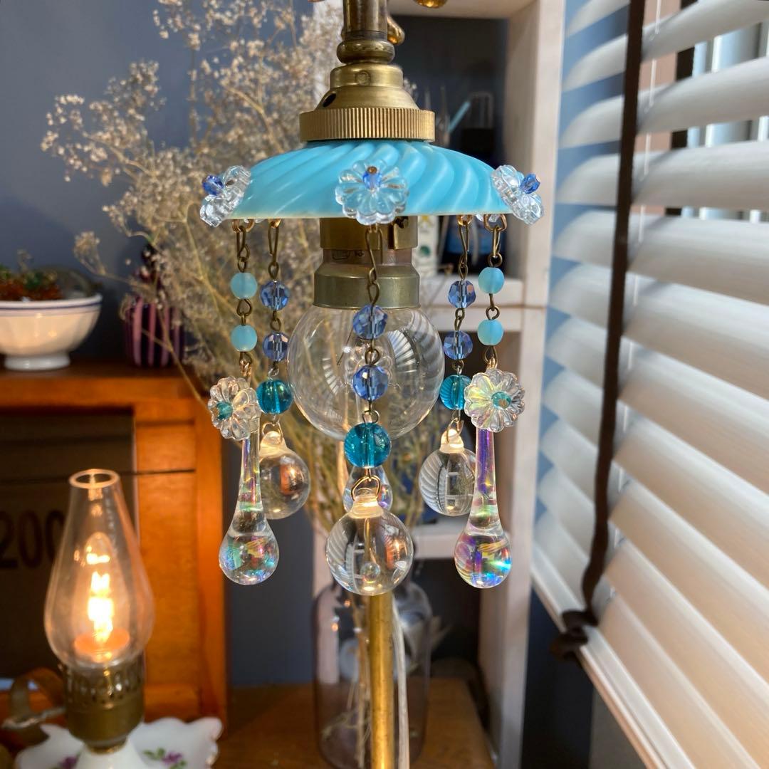 ミニシャンデリア 19世紀 フランス オパールセント アンティーク 超