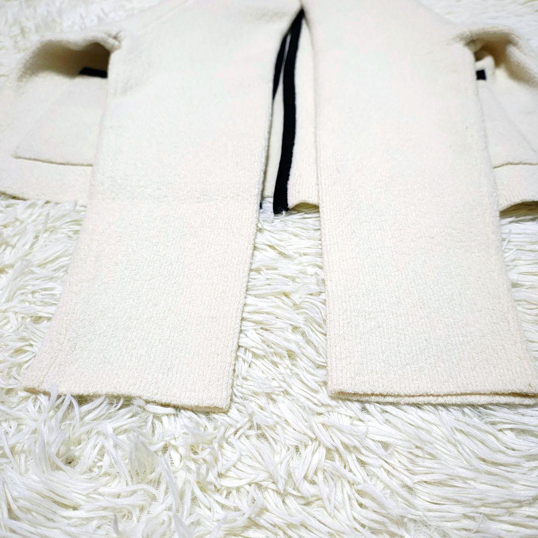 美品 ボールジィ ブークレーニット ウール カーディガン ホワイト